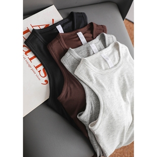 Ayako工字螺纹吊带背心自带胸垫遮副乳弹力显瘦内搭外穿无袖 美背