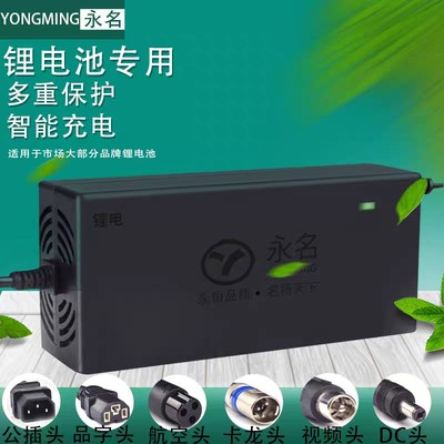 永名锂电池充电器36V48V60V24V平衡车爱玛雅迪绿能小刀电动车通用