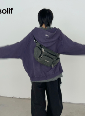 solif夜巡者复古废土风户外骑行休闲胸包斜挎男包潮流胸包新品