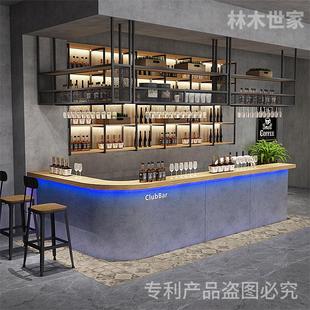 工业风酒吧吧台桌咖啡厅饭店前台接待台烧烤餐饮店收银台转角定制