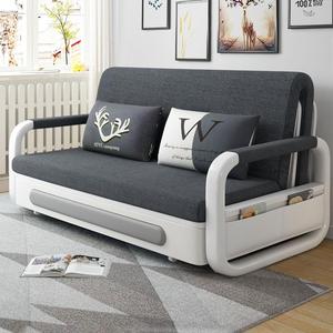 沙发床多功能可折叠布艺客厅坐卧两用双人推拉床储物1.5米小户型