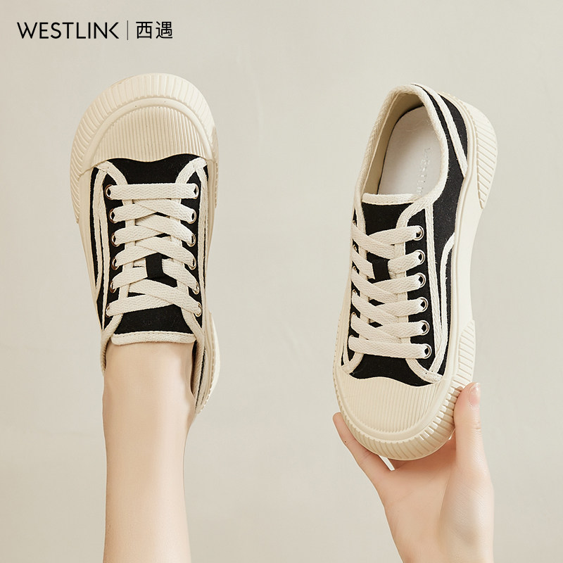 西遇小香風厚底帆布鞋女夏款2022年新款板鞋薄款餅幹鞋透氣小白鞋在類目 女鞋, 帆布鞋中 - 來自Buy2taobao.com提供專業的淘寶代購服務