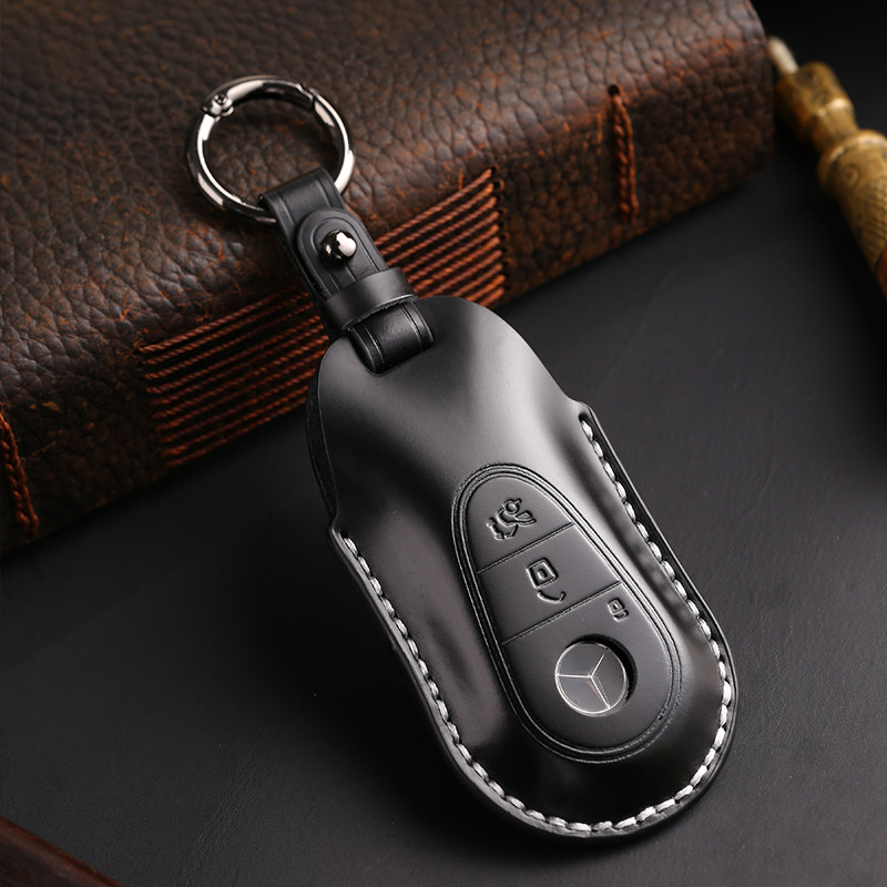 奔驰钥匙套头层真牛皮