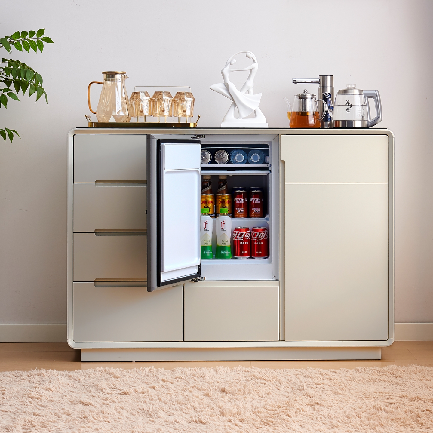 高端茶吧机带冷藏冷冻冰箱2025新