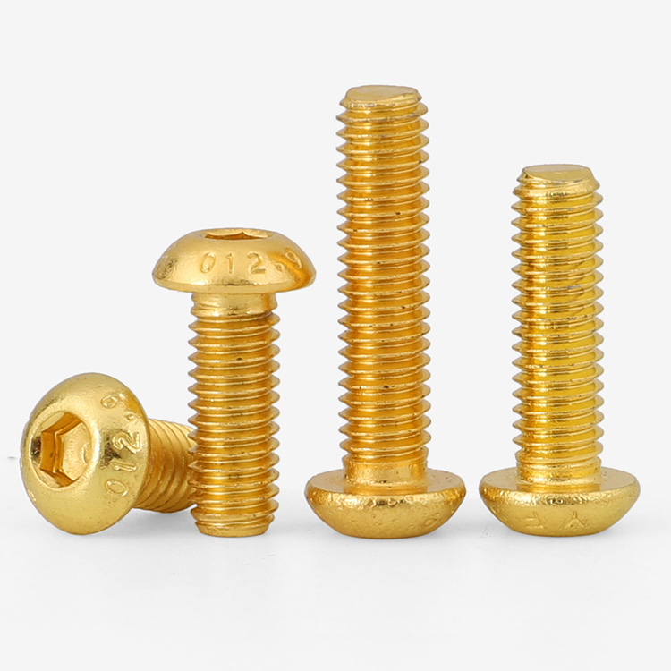 镀钛金圆头内六角盘头螺丝