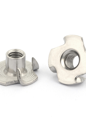 304不锈钢四爪螺母T型爪钉爪形螺帽木板镶嵌家具螺帽M4M5M6M8-M10