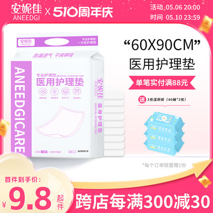 产褥垫产妇产后专用60×90一次性医用护理垫成人隔尿垫姨妈垫刀纸