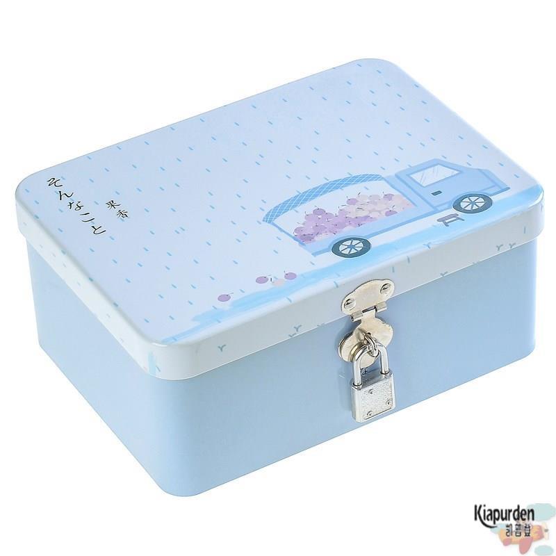 钱箱子收银用贵防火水重要铁盒子存钱罐小带盖子储物重物品收纳带