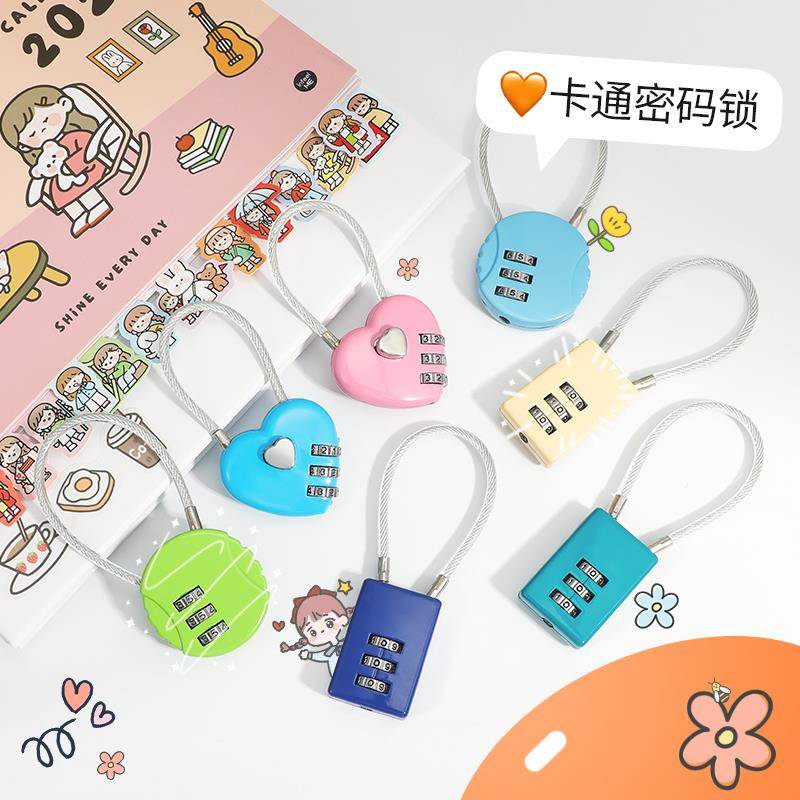 可爱卡通密码锁挂锁锁子锁头小锁柜子锁学生宿舍行李箱迷你通用型