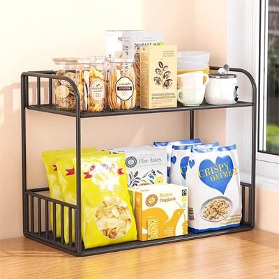 桌面置物架家用多层零食架厨房餐桌上收纳神器客厅台面杯子水杯架