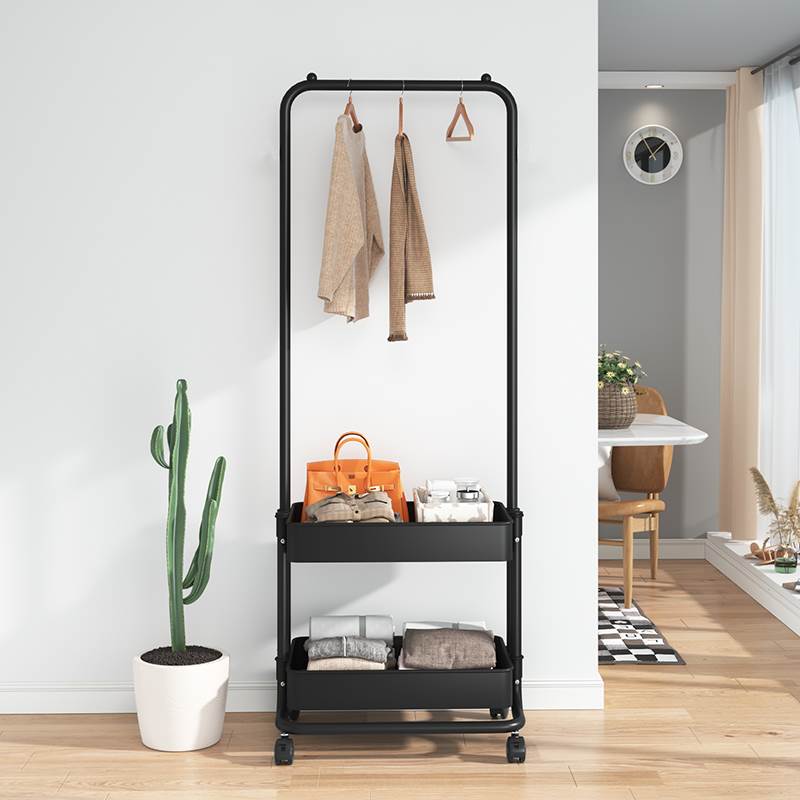 晾衣架落地卧室家用阳台晒衣服架子晾衣杆简易单杆式折叠挂衣架子