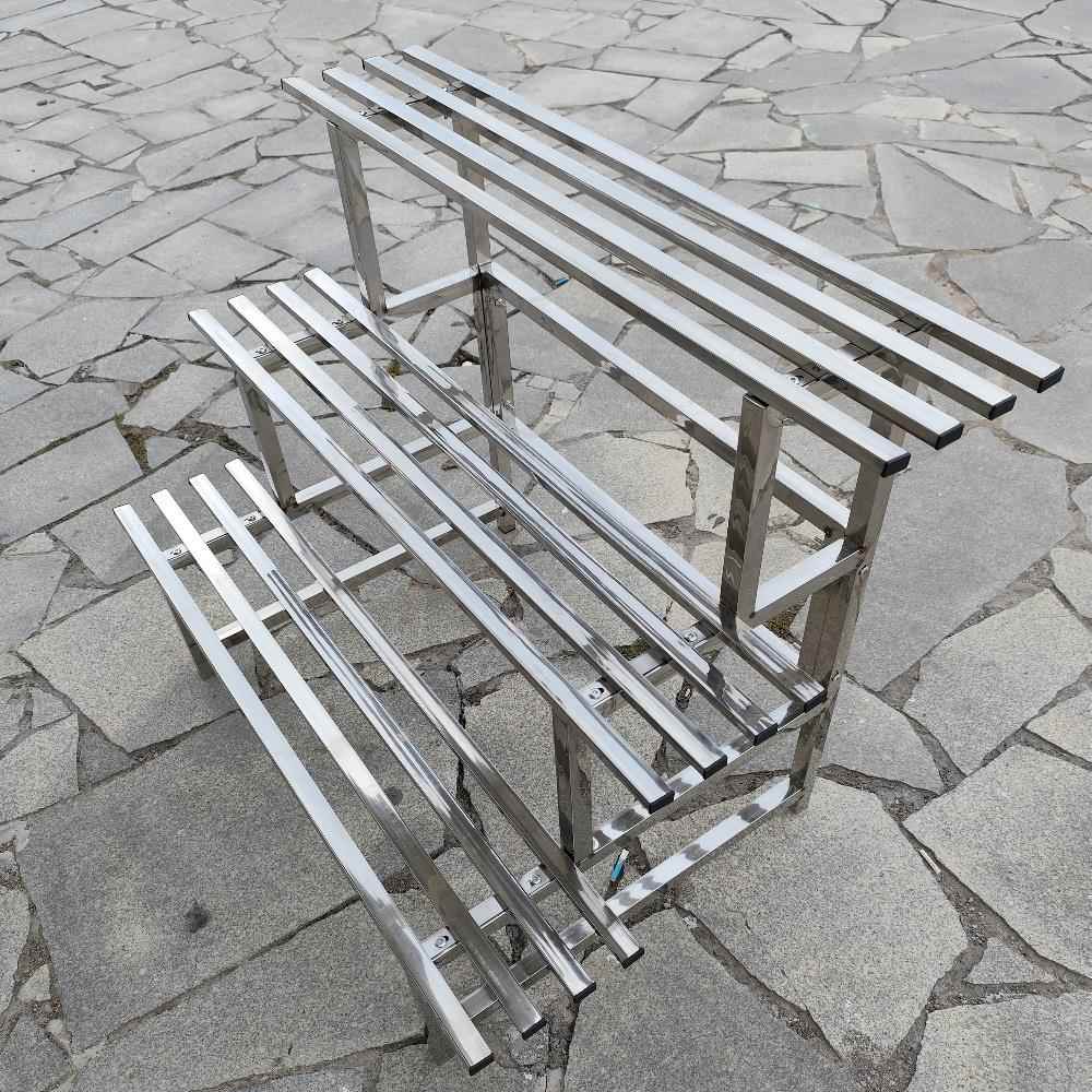 不锈钢阳台花架落地式多层多肉客厅置物架阶梯式户外装饰花盆架