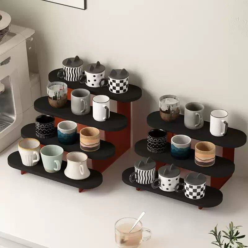 杯架杯子收纳置物架马克杯阶梯展示架桌面咖啡角杯具收纳架