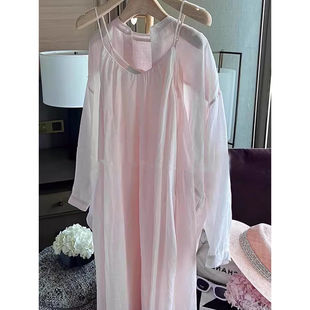 2024秋冬新款女装慵懒宽松温柔气质韩系氛围感吊带连衣裙套装