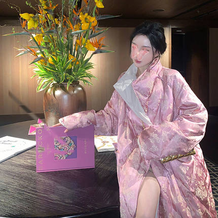 中长款新中式羽绒棉服外套女冬季2024新款宽松显瘦提花国风上衣潮