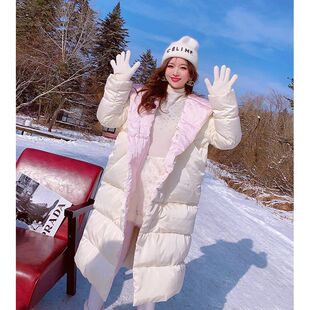 2023新款冬季高级感韩系设计感小众加厚时尚外套中长款棉服女装款