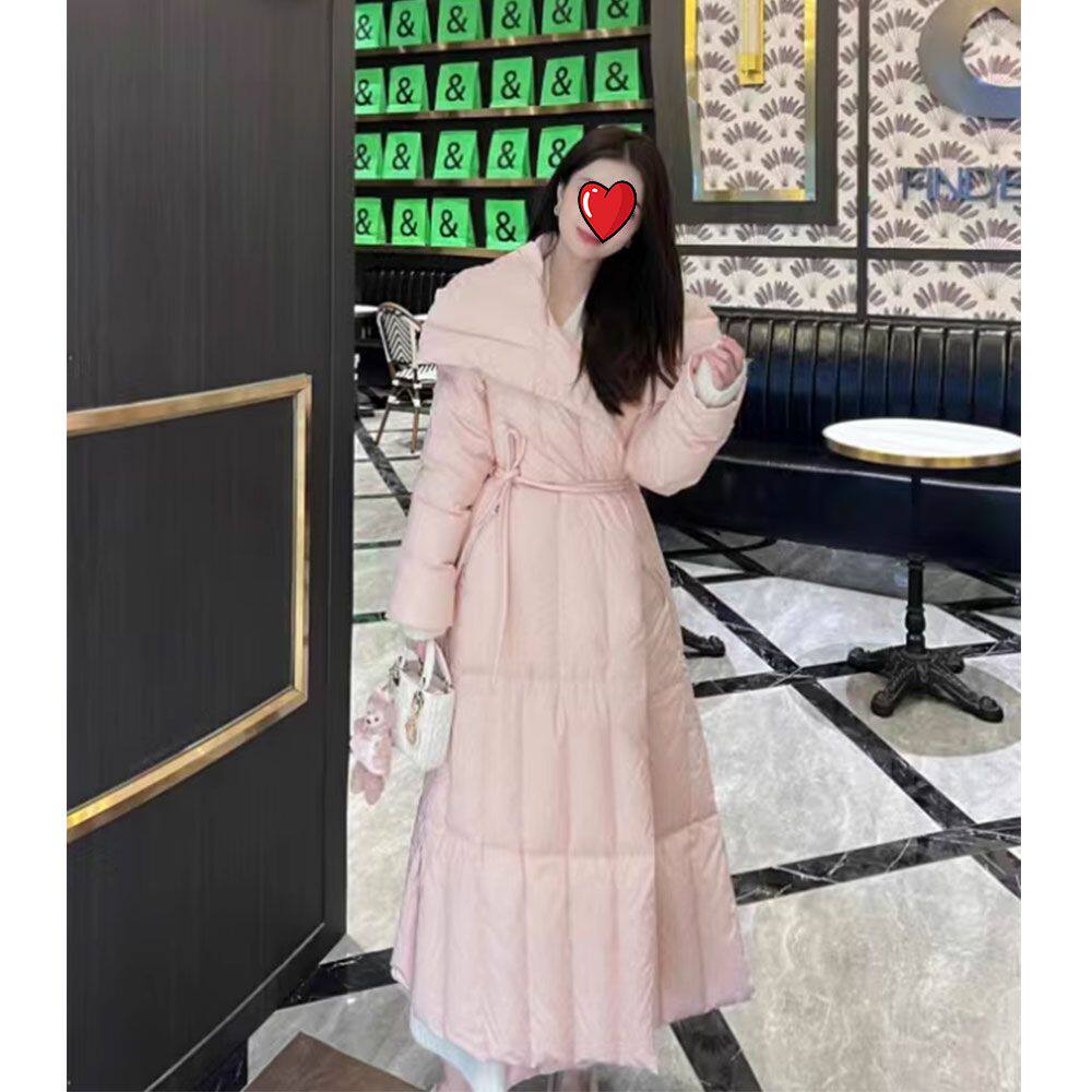 粉色冬季过膝2024羽绒棉