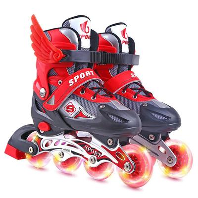 鞋轮滑儿童溜冰旱冰排全套小孩直初学者装轮滑冰男女男童专业可调
