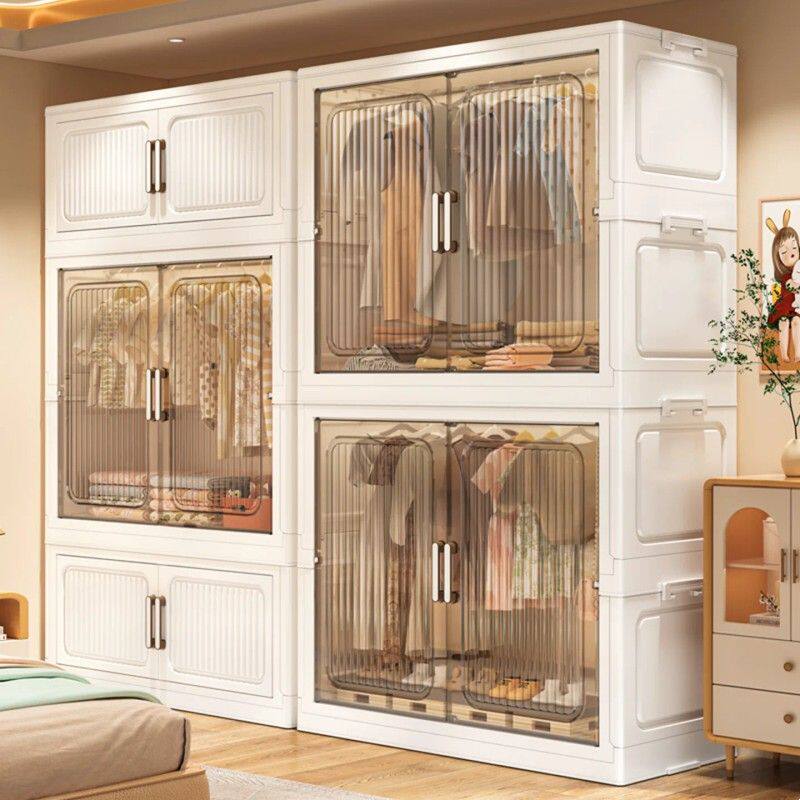 简易衣柜家用卧室衣服整理收纳柜儿童宝宝塑料衣橱出租屋用可折叠