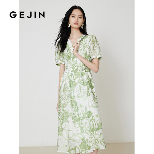 歌锦品牌莱赛尔天丝连衣裙