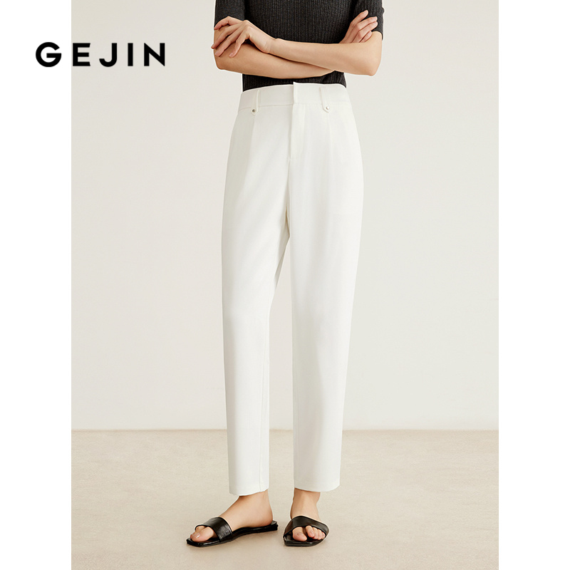 歌锦清凉舒适夏季 休闲直筒西裤 高品质显瘦女休闲裤子