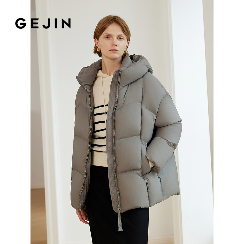 歌锦高含绒 加厚防寒鹅绒羽绒服外套女保暖连帽高领冬季新款