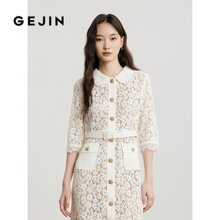 歌锦印花设计感名媛高级轻奢长袖连衣裙2026年春秋季新款女士裙子