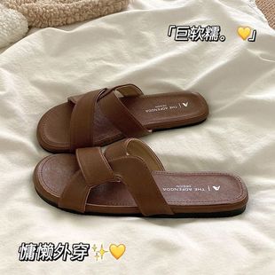 軟糯Q彈 女軟軟外穿夏季 ins沙灘涼拖鞋 好質感小眾扭結交叉拖鞋