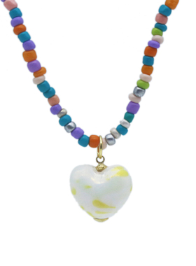 陶瓷项链米珠多巴胺创意手绘礼物吊坠景德镇民族风饰品爱心可爱