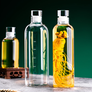 密封泡酒专用人参酒瓶储酒器网红空酒瓶高硼硅玻璃空瓶光瓶酒瓶
