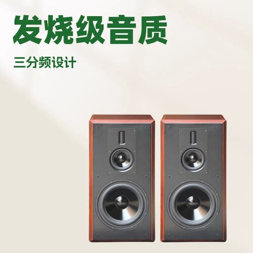 出口发烧音箱三分频hifi音响10寸12寸落地家用木无源胆机大功率高