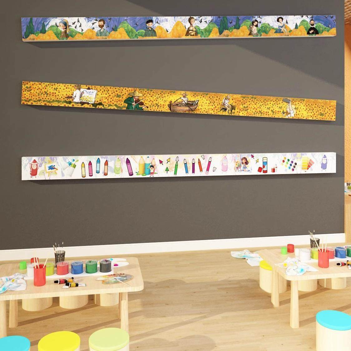 美术画房教室装饰布置前台创意墙面贴纸画幼儿童艺中心培训班材料