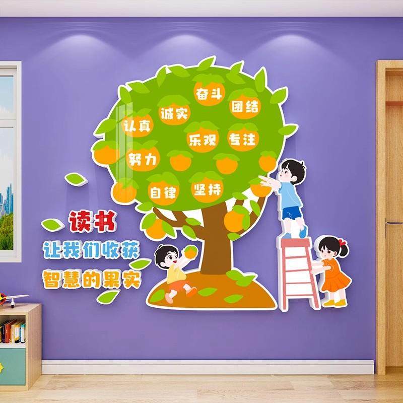 积极心愿树文化墙贴画中小学生励志标语班级布置教室墙面装饰神器