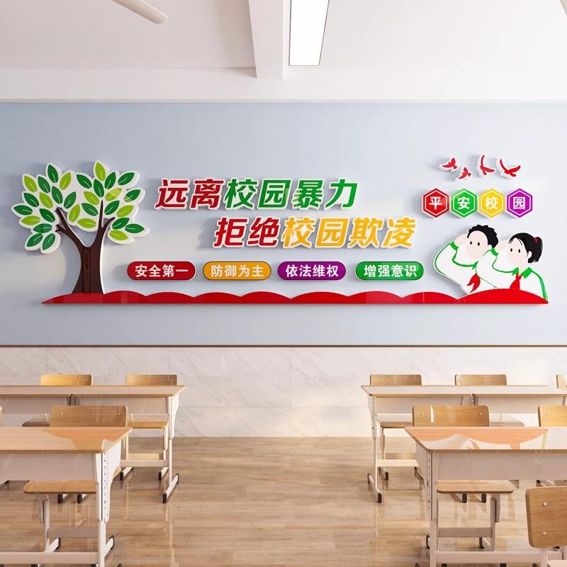 中小学班级教室文明安全教育文化墙贴反校园霸凌科普宣传海报挂画