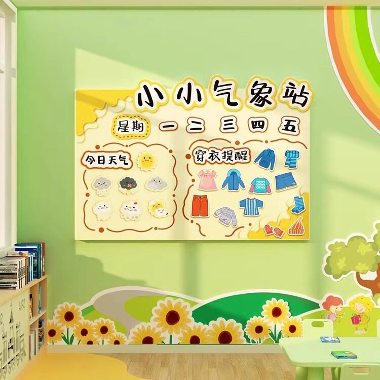幼儿园天气预报环创主题墙面材料半成品装饰文化走廊教室布置神器