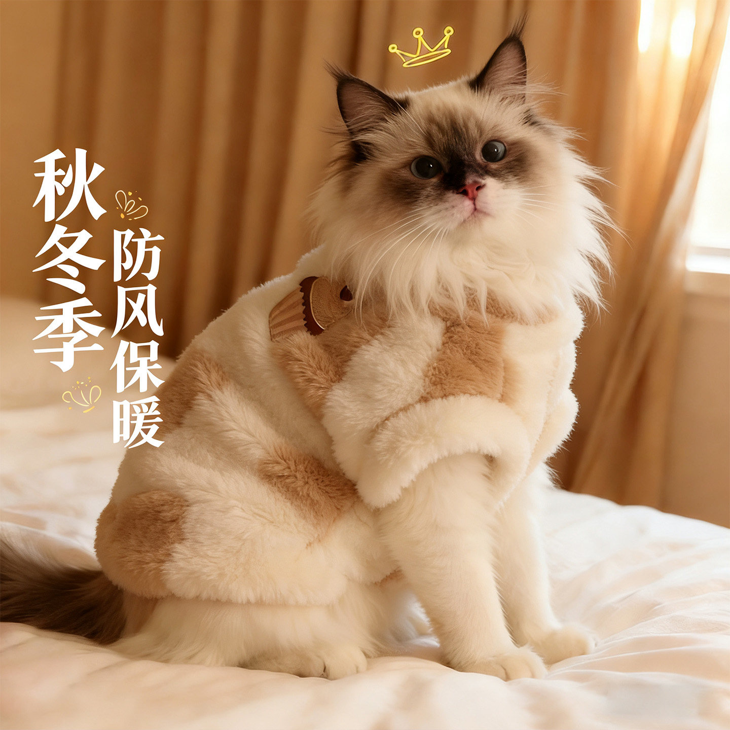 猫咪衣服冬装德文布偶缅因新年保暖秋冬款加厚背心亲肤面料防掉毛