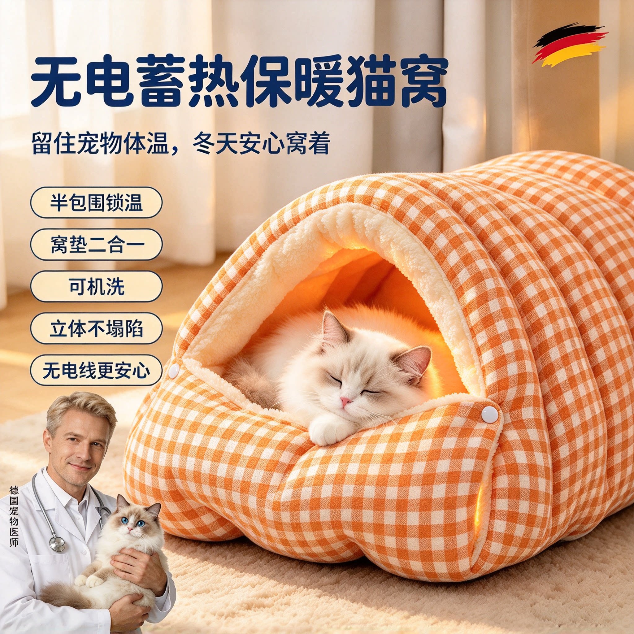 半封闭加厚保暖猫窝四季通用