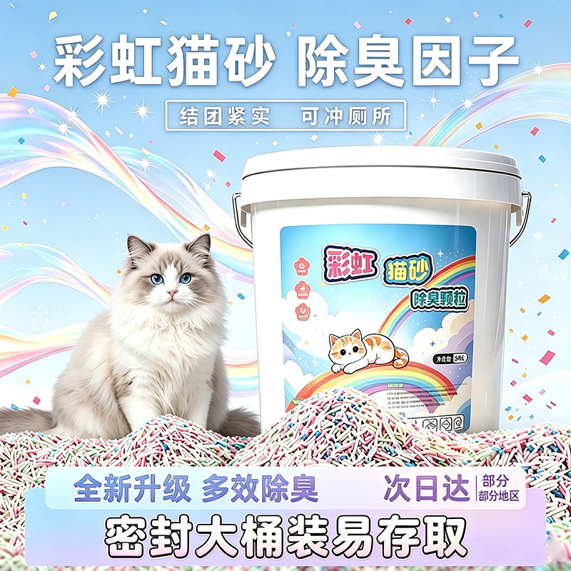 彩虹豆腐猫砂除臭剂杀菌去尿味包邮20公斤非官方旗舰店正品第一名