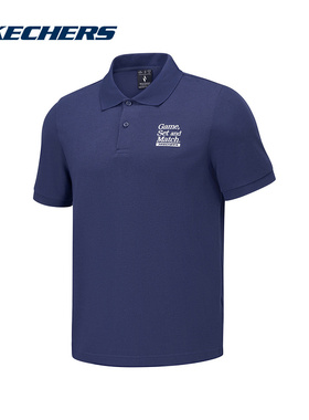 斯凯奇夏季男子休闲运动舒适百搭短袖T恤衫P225M015/00DU