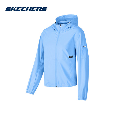 Skechers斯凯奇女士耐穿速干防风梭织连帽外套 P423W089/02P8