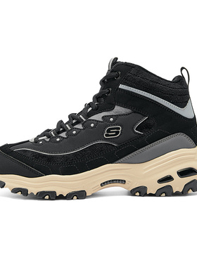 Skechers斯凯奇女鞋春秋新款加绒保暖高帮休闲运动鞋169075/BKGY