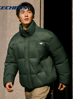 Skechers斯凯奇男女短羽绒服外套舒适休闲时尚保暖上衣 P425U031