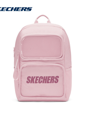 Skechers斯凯奇男女同款透明口袋装饰展示大容量双肩背包L325U108