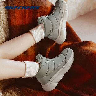 Skechers斯凯奇女鞋冬季保暖雪地百搭靴高帮加绒棉鞋面包鞋168062