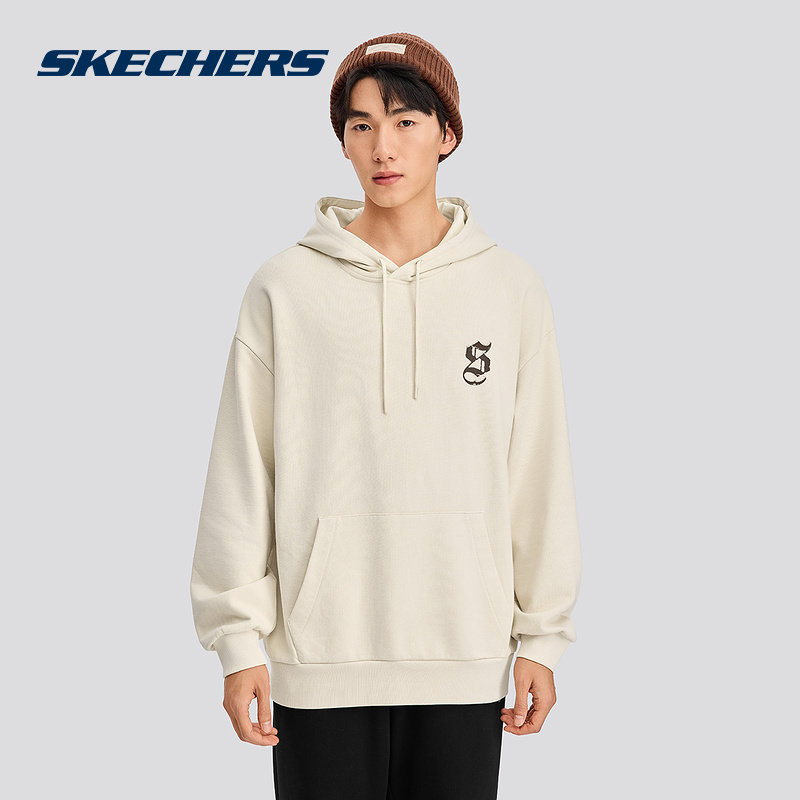 SKECHERS斯凯奇连帽卫衣宽松袋鼠口袋秋男女针织套头衫L325U047,运动服/休闲服装,运动卫衣/套头衫,淘宝优惠券,粉丝福利购,淘宝优惠卷