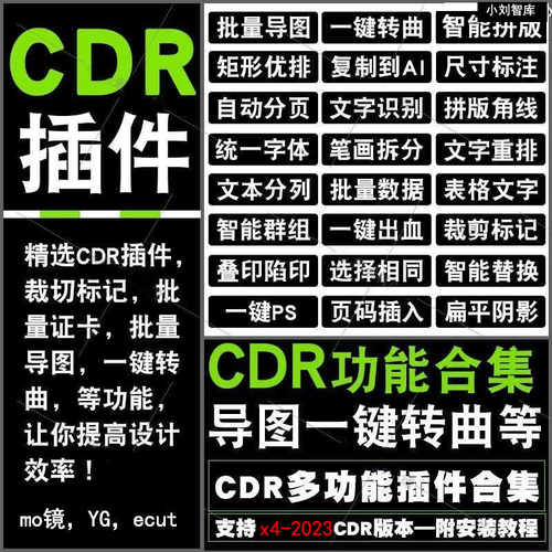 CDR插件远程安装 一键转曲/一键导图批量数据统一尺寸支持x4-2024