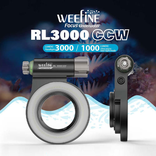 WeefineRL3000CCW潜水环形灯超级微距水下补光灯转接环快拆环套装