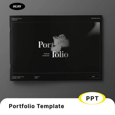 32页黑色现代摄影设计师个人团队项目portfolio作品集排版ppt素材