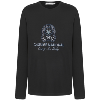 CNC男装奥莱长袖圆领T恤男春夏新款多色透气轻奢正品logoT恤