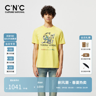 T恤男夏季 渐变彩色字母图案短袖 印花潮流圆领上衣 奥莱新款 CNC男装